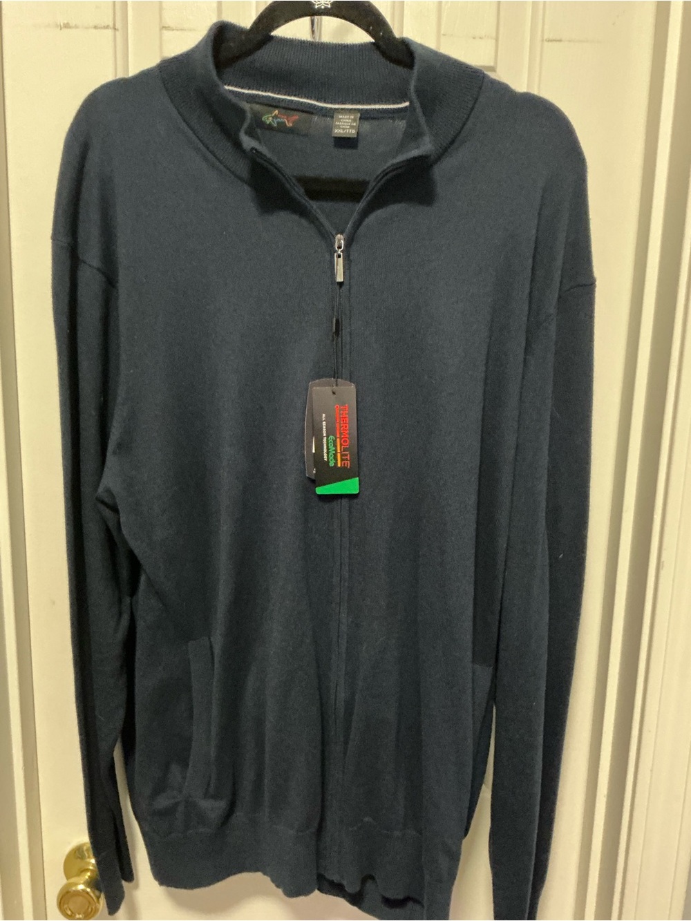 Greg Norman Collection Men's Zip-Front Sweater Jacket in Navy